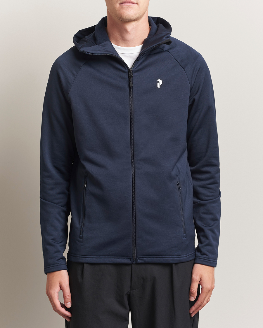Herr | Tröjor | Peak Performance | Rider Hooded Full Zip Blue Shadow