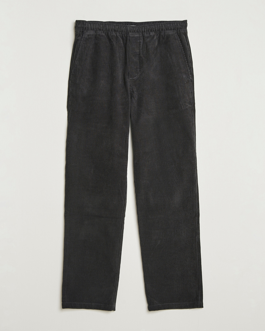 Herr | Byxor | Samsøe Samsøe | Jabari Corduroy Drawstring Trousers Black Oyster