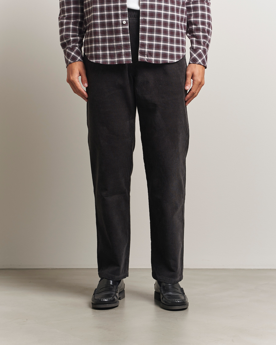 Herr | Byxor | Samsøe Samsøe | Jabari Corduroy Drawstring Trousers Black Oyster