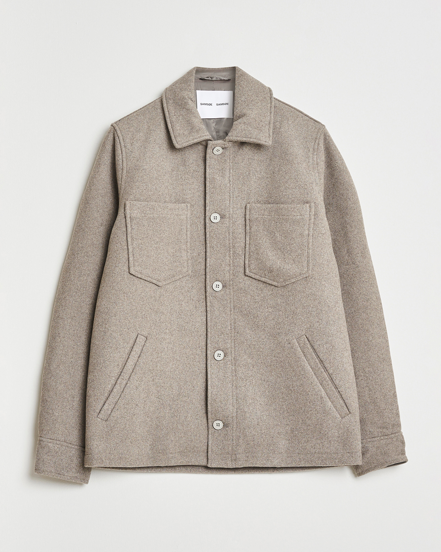Herr | Jackor | Samsøe Samsøe | Pally Padded Shirt Jacket Elephant Skin