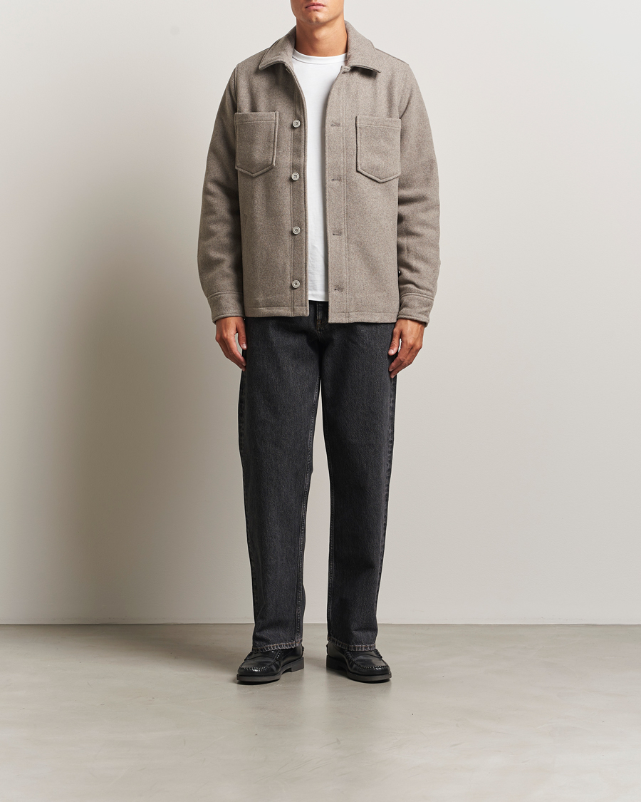 Herr | Jackor | Samsøe Samsøe | Pally Padded Shirt Jacket Elephant Skin