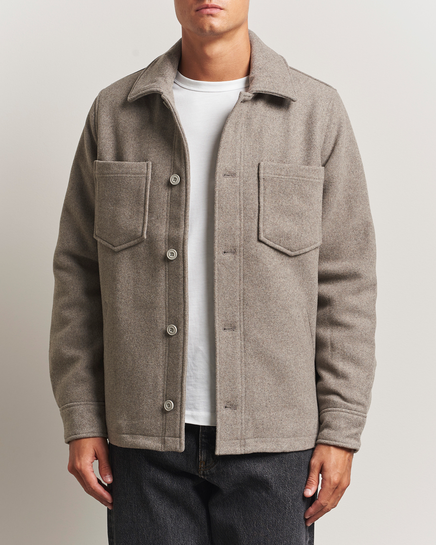 Herr | Jackor | Samsøe Samsøe | Pally Padded Shirt Jacket Elephant Skin