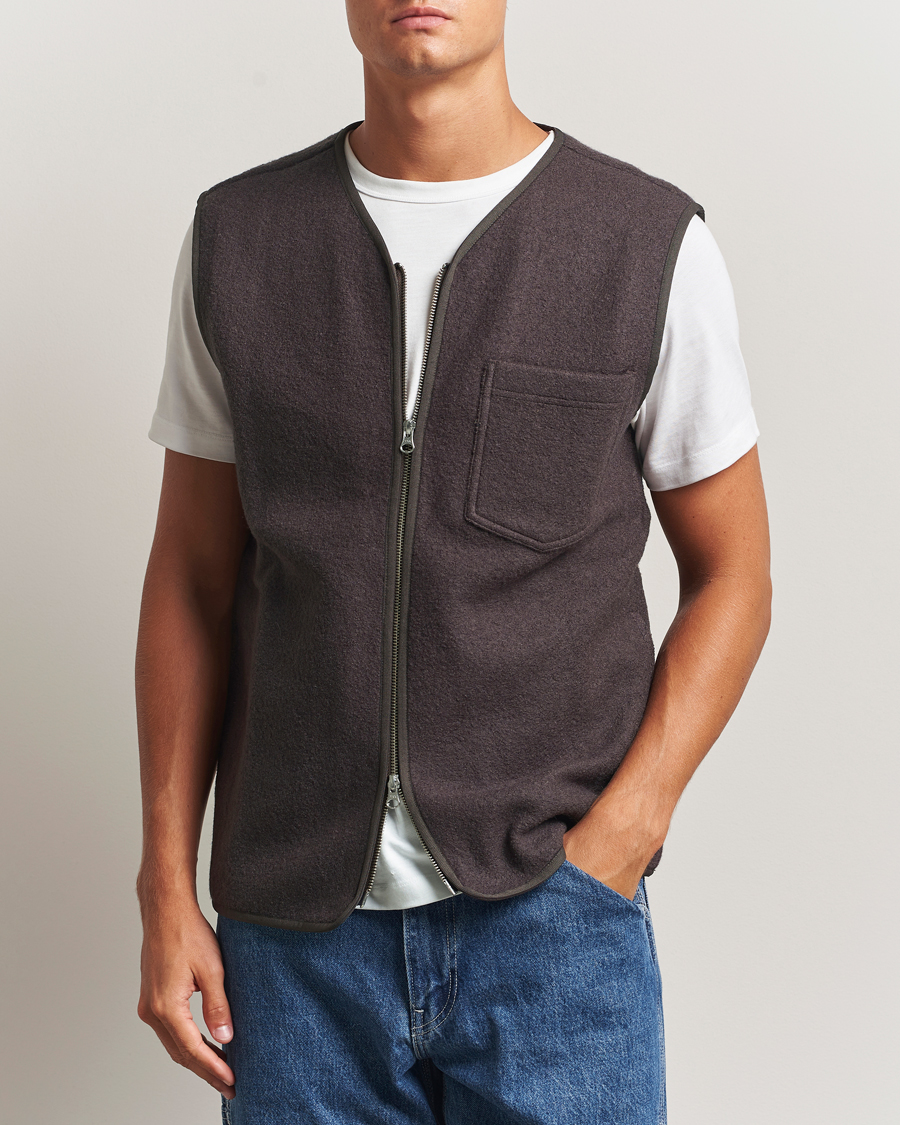 Herr | Jackor | Samsøe Samsøe | Hannes Boiled Wool Vest Turkish Coffee