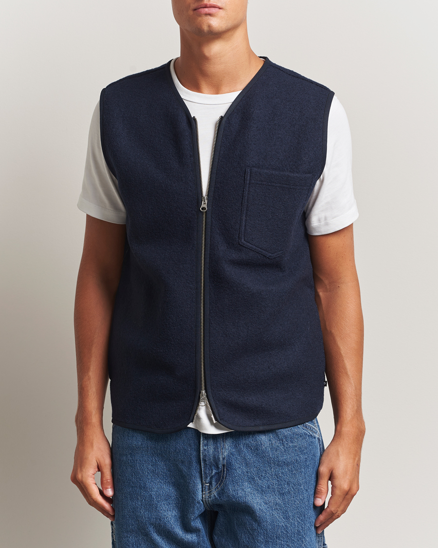 Herr | Västar | Samsøe Samsøe | Hannes Boiled Wool Vest Salute Navy