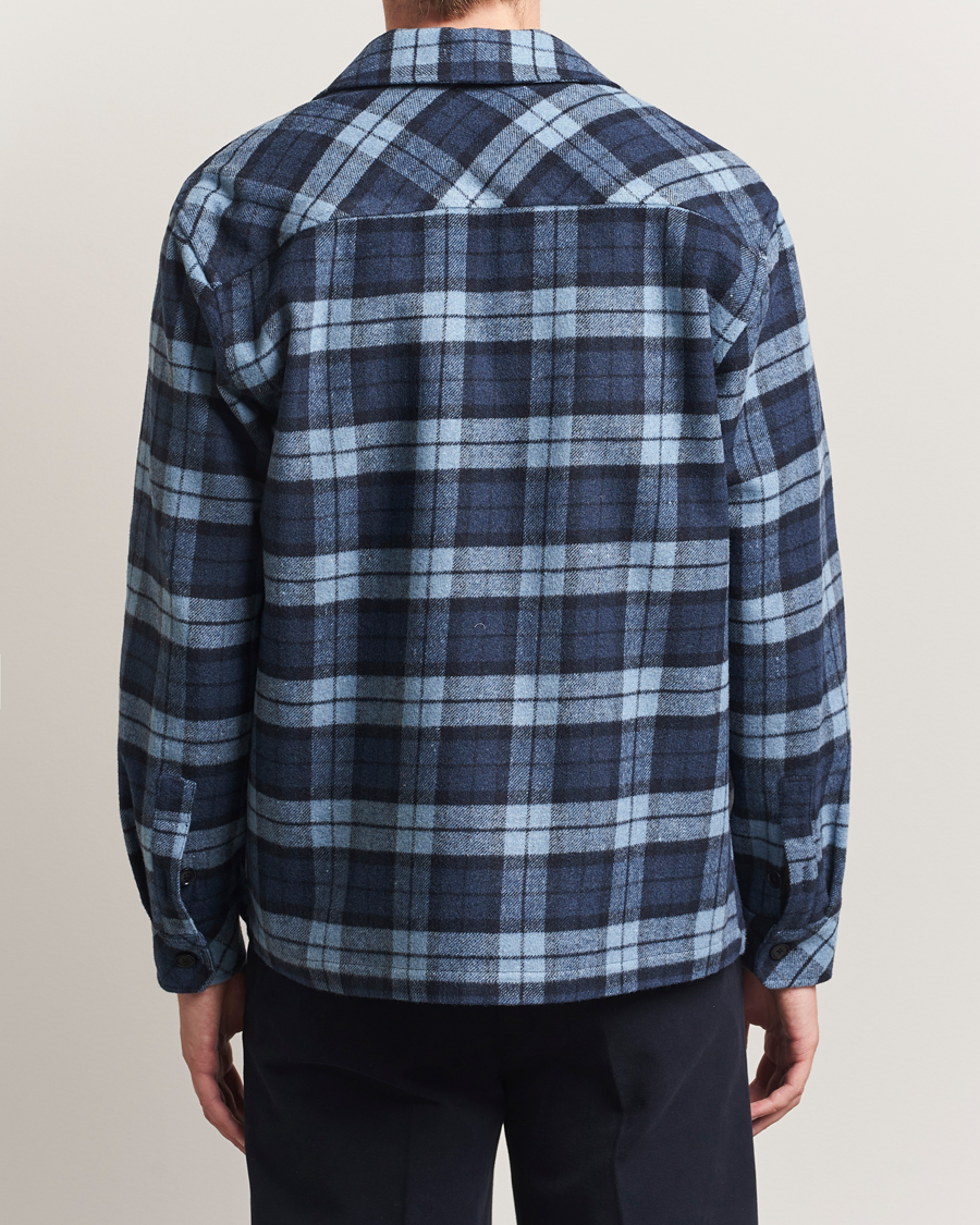 Herr | Skjortor | Samsøe Samsøe | Castor Checked Overshirt Stellar Blue