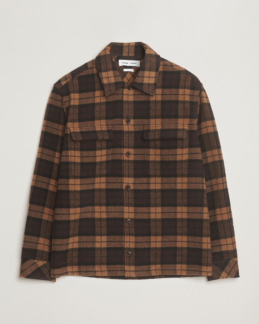 Herr | Skjortor | Samsøe Samsøe | Castor Checked Overshirt Turkish Coffee