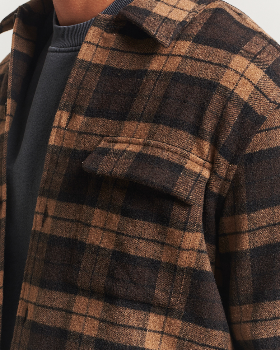 Herr | Skjortor | Samsøe Samsøe | Castor Checked Overshirt Turkish Coffee