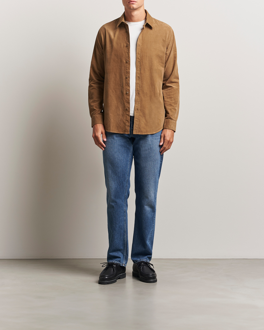 Herr | Skjortor | Samsøe Samsøe | Liam Baby Cord Shirt Otter Brown