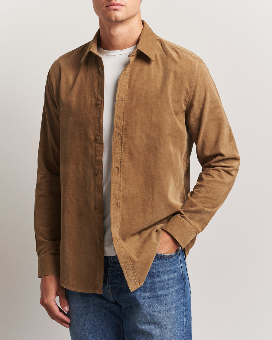 Herr | Skjortor | Samsøe Samsøe | Liam Baby Cord Shirt Otter Brown