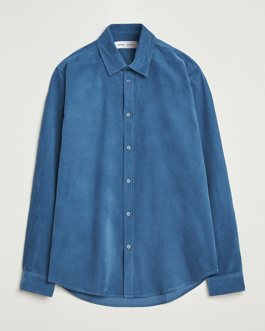 Herr | Skjortor | Samsøe Samsøe | Liam Baby Cord Shirt Stellar Blue