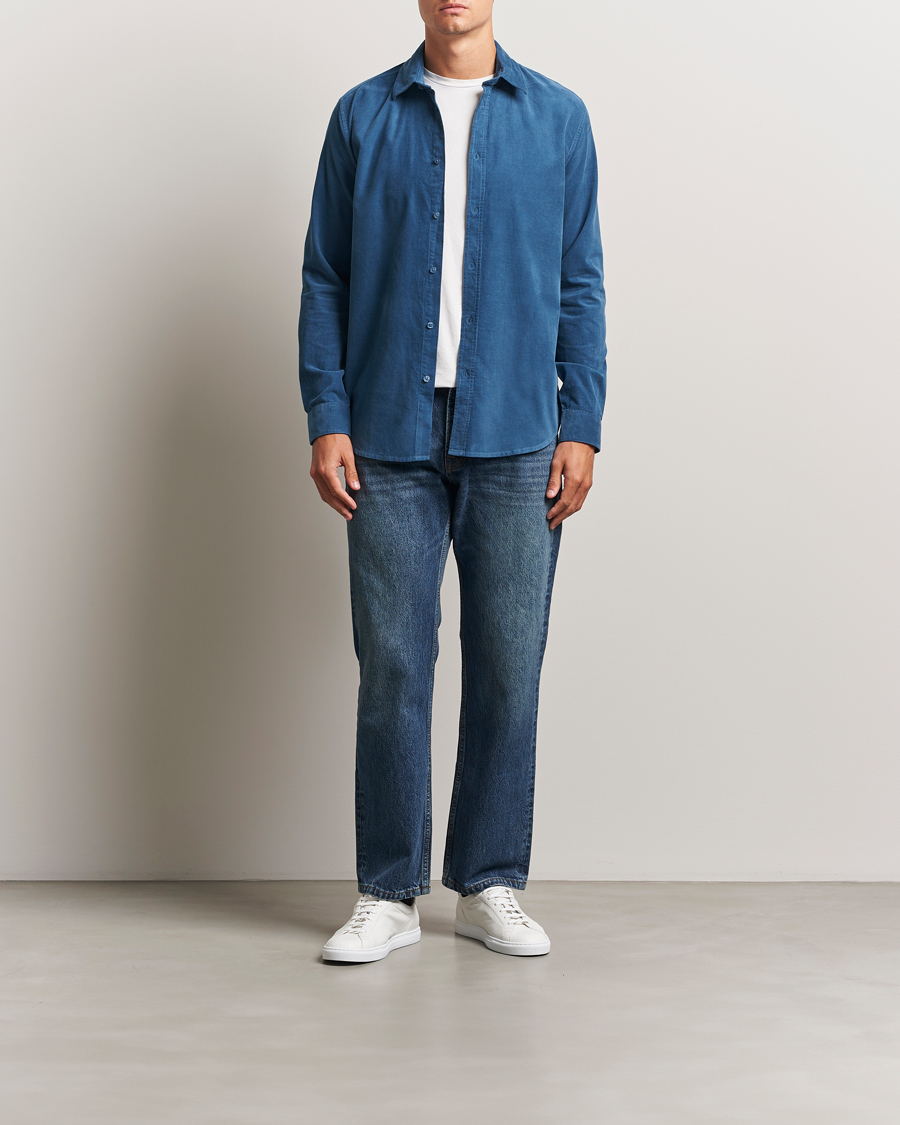 Herr | Skjortor | Samsøe Samsøe | Liam Baby Cord Shirt Stellar Blue