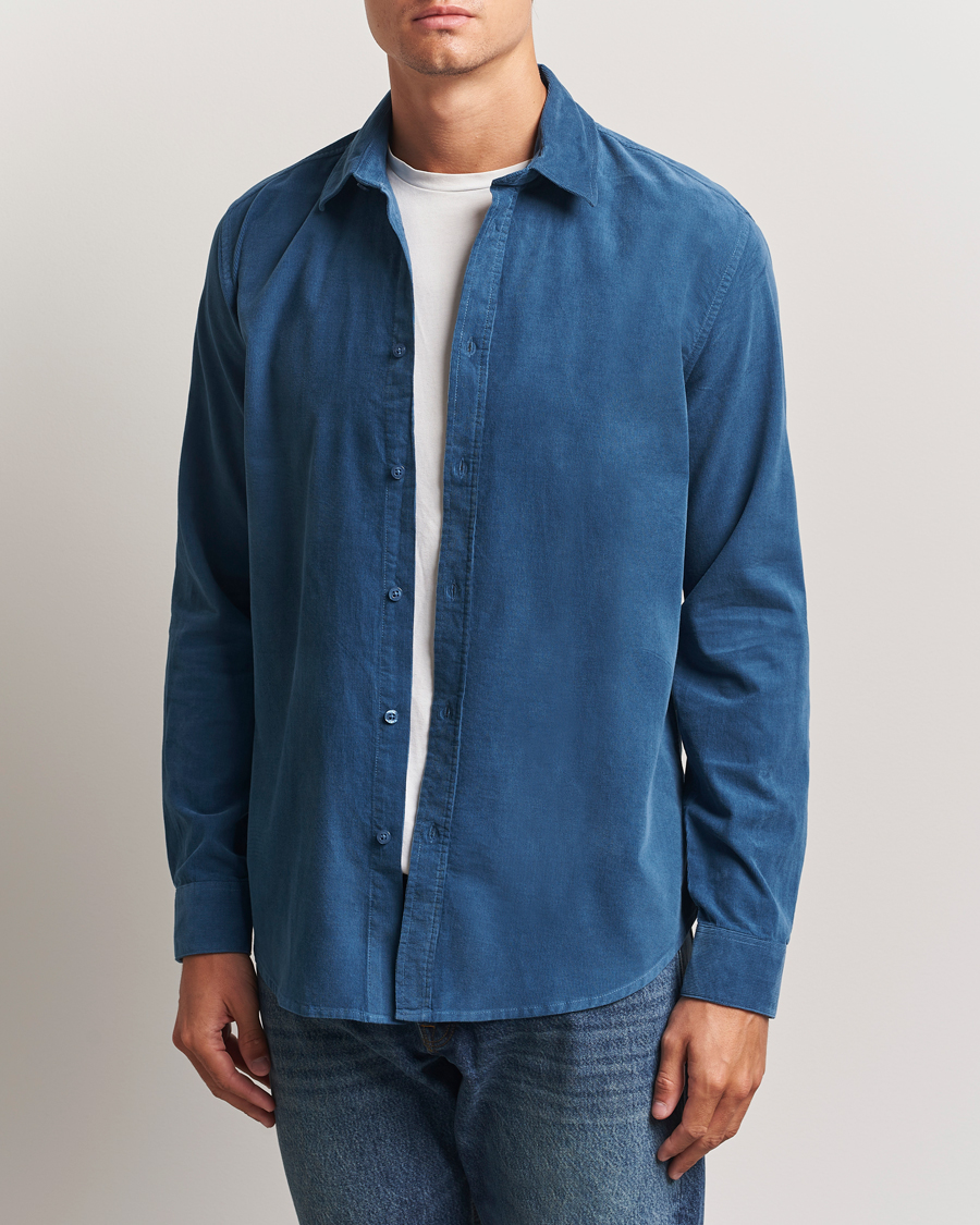 Herr | Skjortor | Samsøe Samsøe | Liam Baby Cord Shirt Stellar Blue