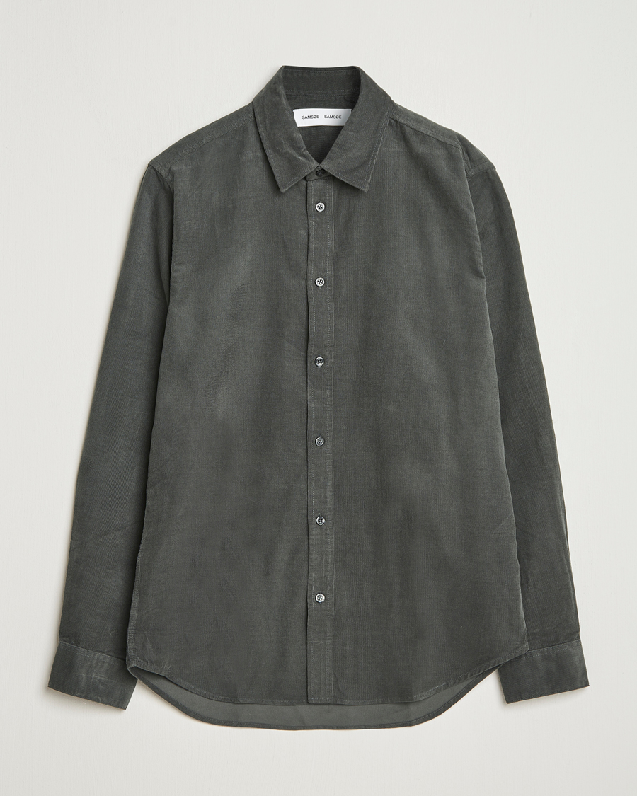 Herr | Skjortor | Samsøe Samsøe | Liam Baby Cord Shirt Black Oyster