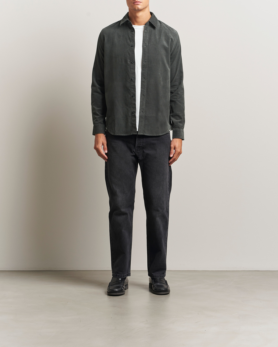 Herr | Skjortor | Samsøe Samsøe | Liam Baby Cord Shirt Black Oyster
