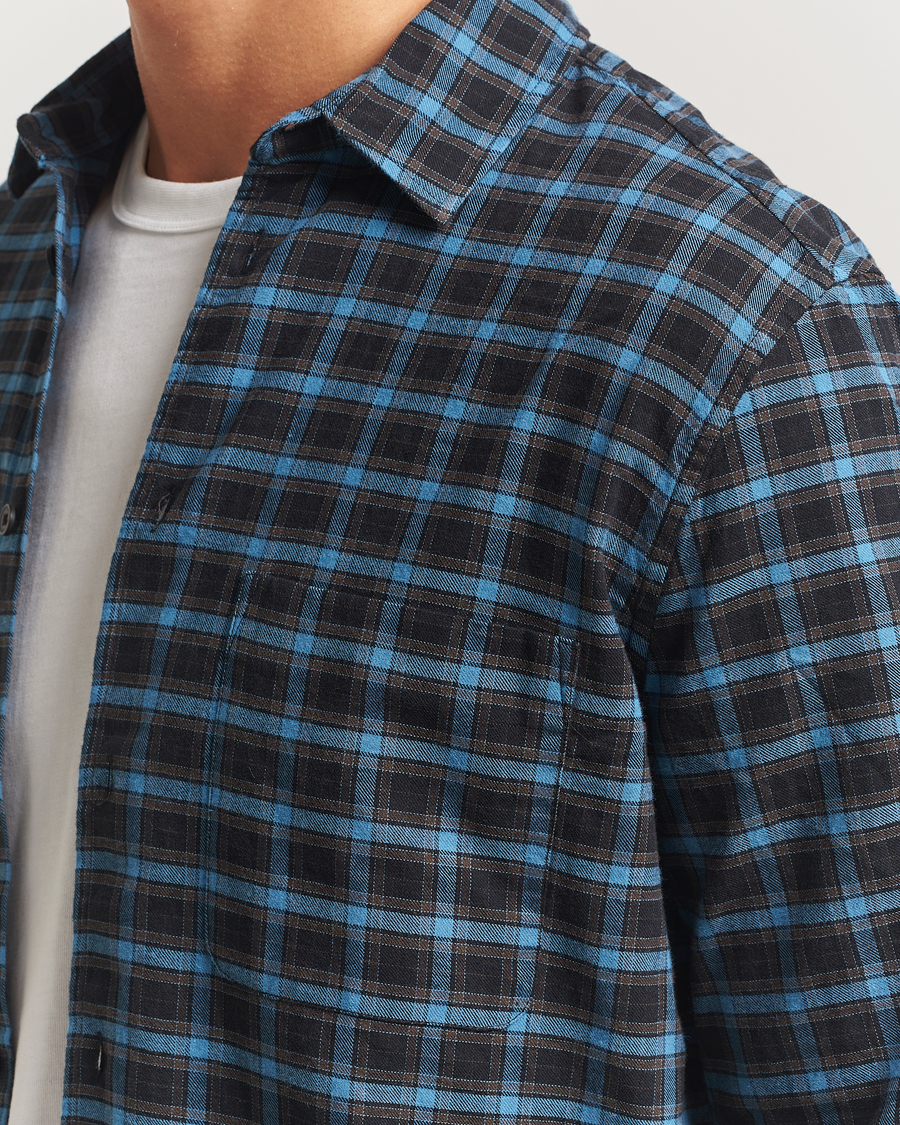 Herr | Skjortor | Samsøe Samsøe | Liam Brushed Cotton Checked Shirt Turkish Coffee