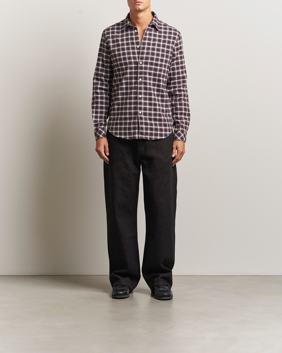 Herr | Skjortor | Samsøe Samsøe | Liam Brushed Cotton Checked Shirt Raisin