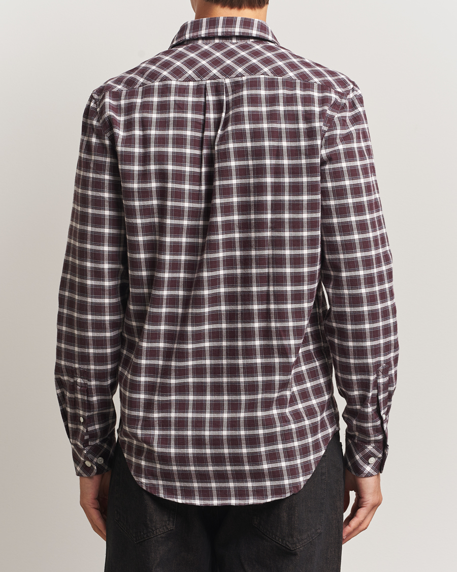 Herr | Skjortor | Samsøe Samsøe | Liam Brushed Cotton Checked Shirt Raisin