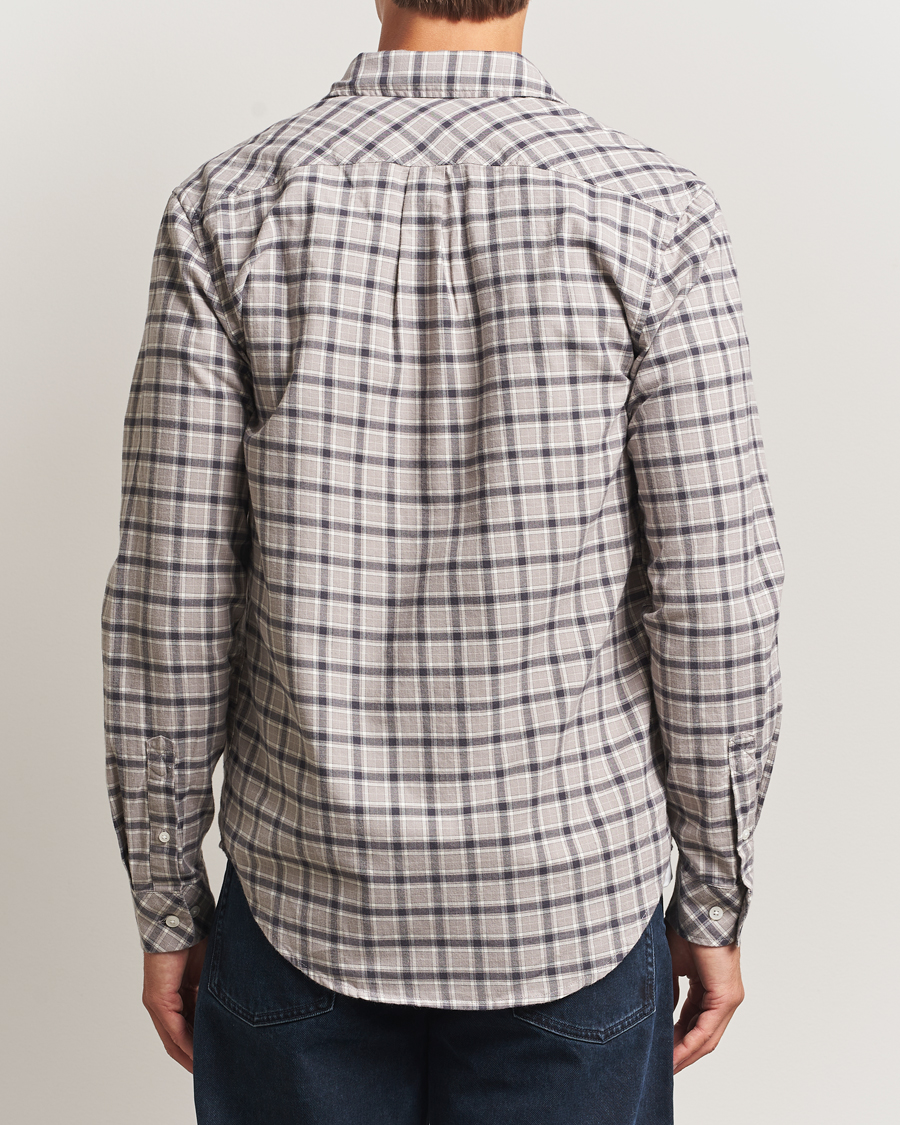 Herr | Skjortor | Samsøe Samsøe | Liam Brushed Cotton Checked Shirt Elephant Skin