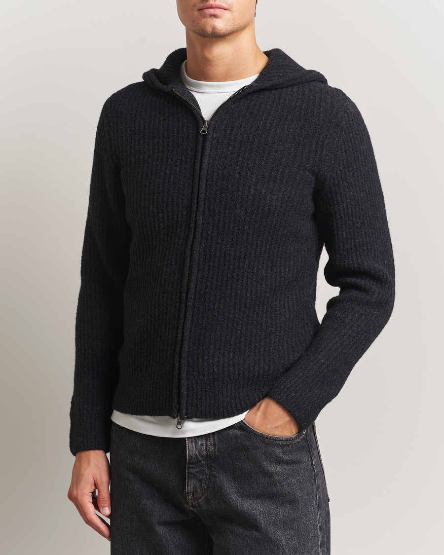 Herr | Tröjor | Samsøe Samsøe | Koji Knitted Full Zip Hoodie Black Melange