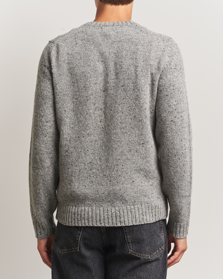 Herr | Tröjor | Samsøe Samsøe | Nataniel Donegal Knitted Crew Neck Grey Melange