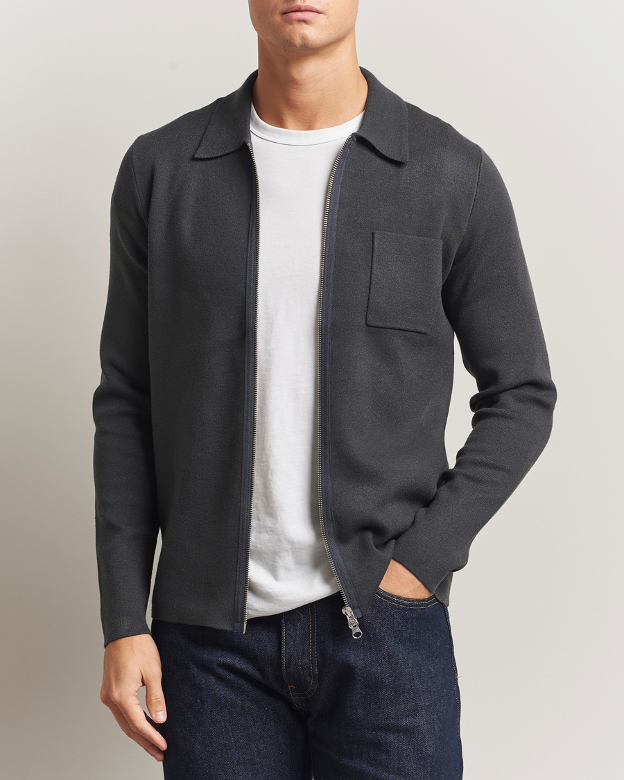 Herr | Tröjor | Samsøe Samsøe | Guna Full Zip Black Oyster