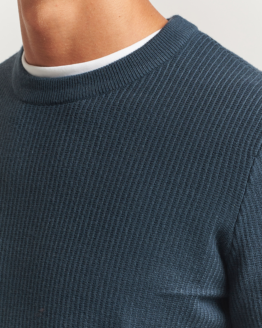 Herr | Tröjor | Samsøe Samsøe | Dem Structured Knitted Crew Neck Midnight Navy
