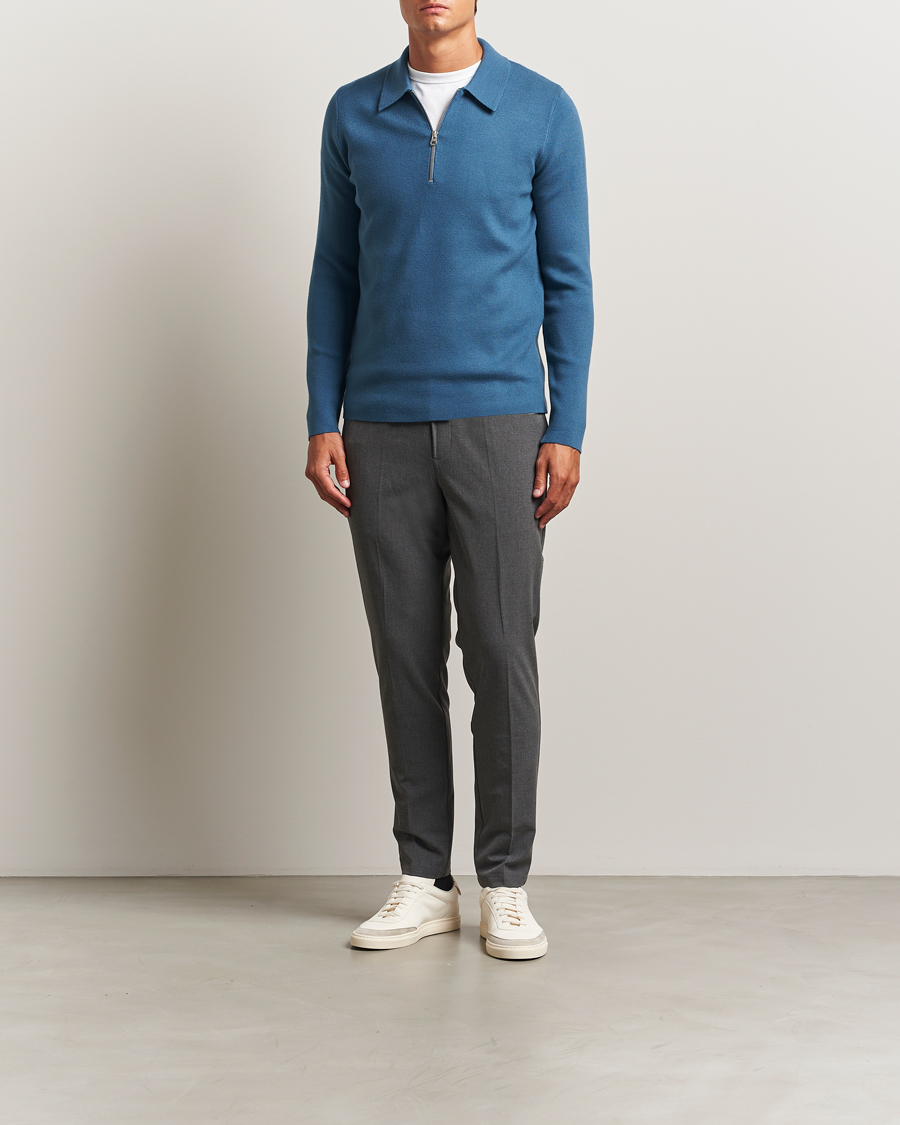 Herr | Tröjor | Samsøe Samsøe | Guna Half Zip Stellar Blue