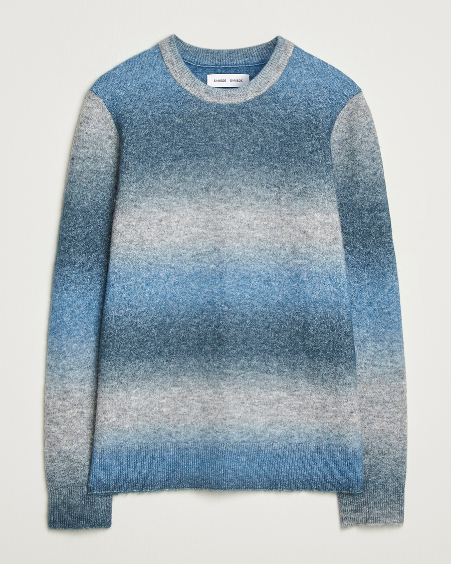 Herr | Tröjor | Samsøe Samsøe | Aiden Wool/Alpaca Striped Crew Neck Stellar Multi