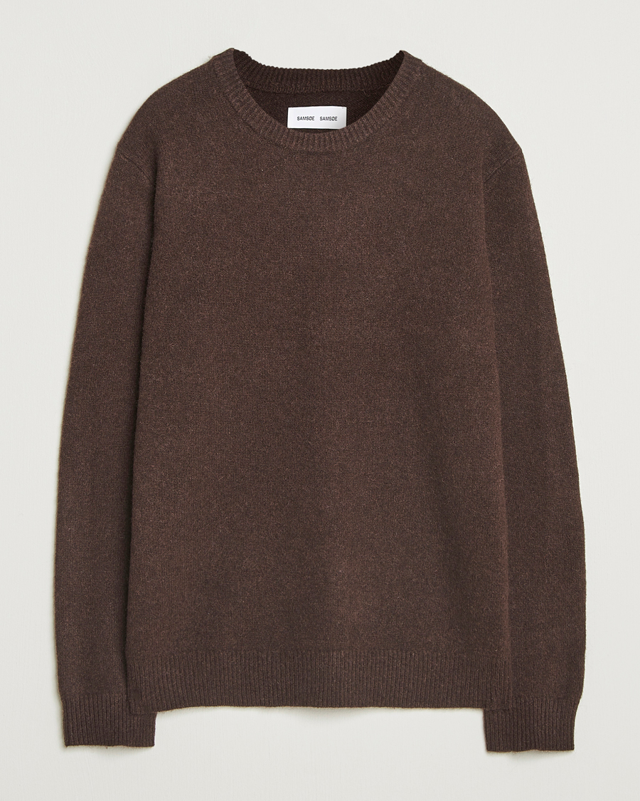 Herr | Tröjor | Samsøe Samsøe | Freddy Yak Crew Neck Sweater Black Coffee