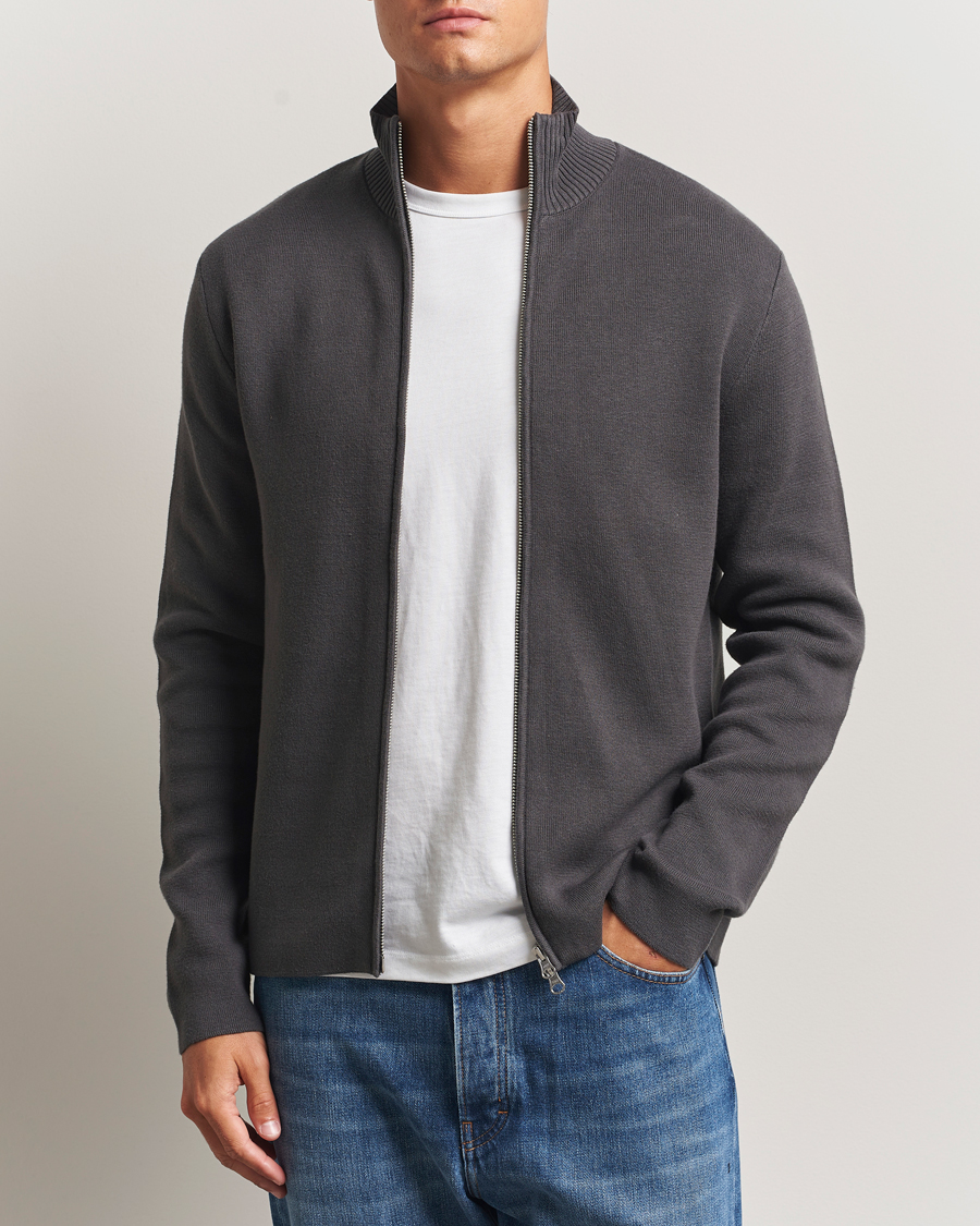 Herr | Tröjor | Samsøe Samsøe | Niklas Full Zip Black Oyster