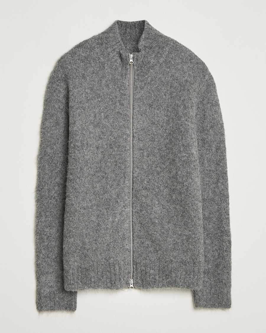 Herr | Tröjor | Samsøe Samsøe | Jean Alpaca Knitted Full Zip Iron Gate