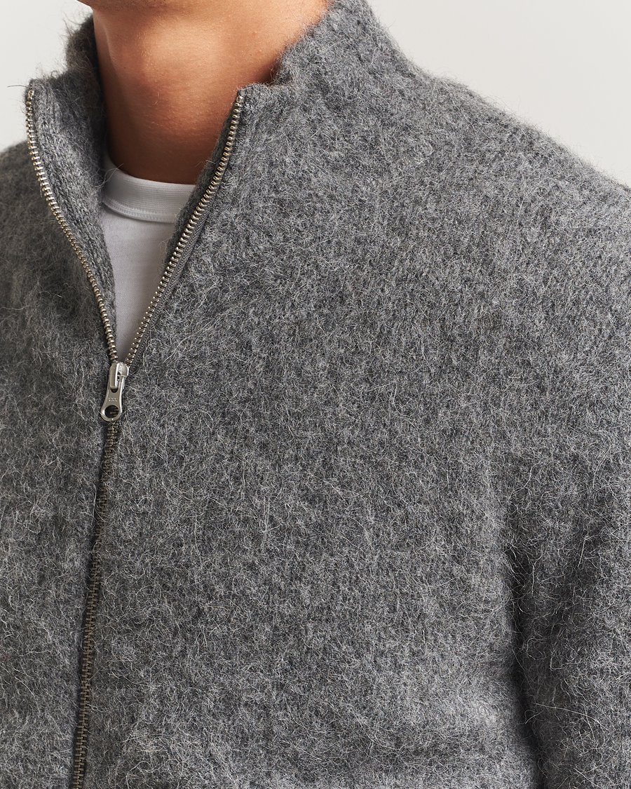 Herr | Tröjor | Samsøe Samsøe | Jean Alpaca Knitted Full Zip Iron Gate