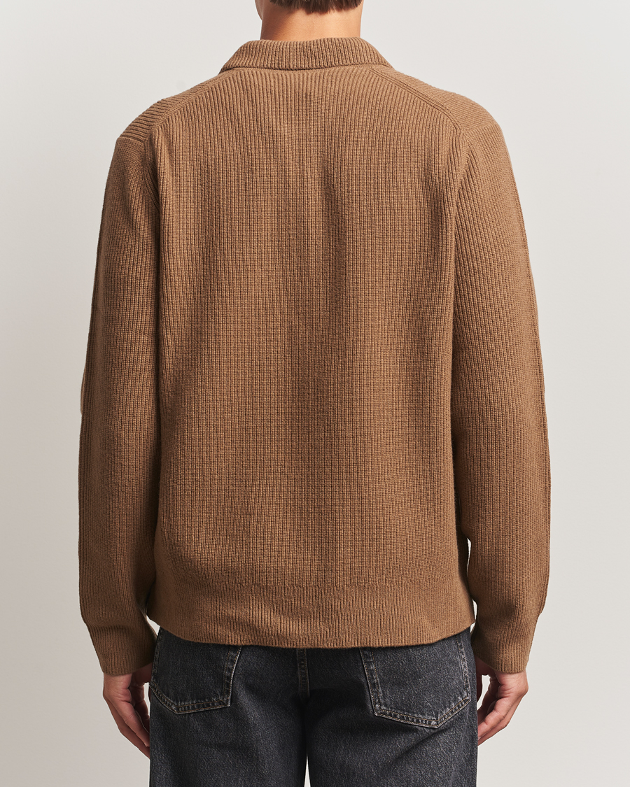 Herr | Tröjor | Samsøe Samsøe | Isak Knitted Half Zip Polo Otter Brown
