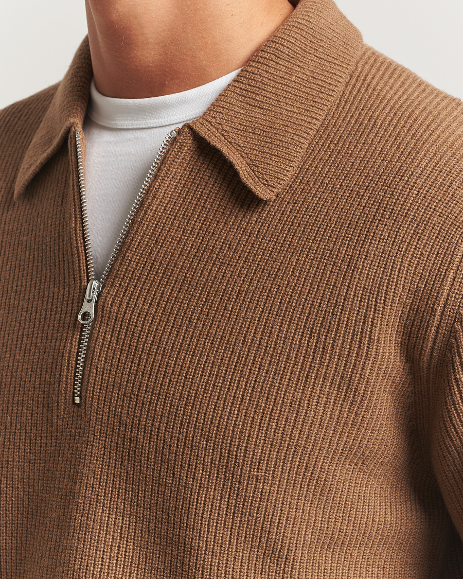 Herr | Tröjor | Samsøe Samsøe | Isak Knitted Half Zip Polo Otter Brown