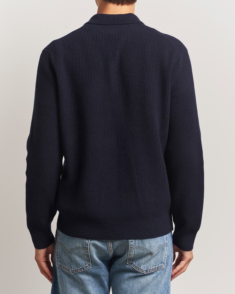 Herr | Tröjor | Samsøe Samsøe | Isak Knitted Half Zip Polo Salute Navy