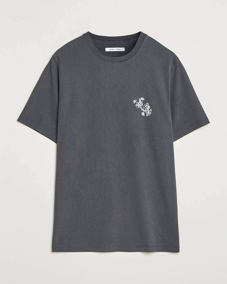Herr | T-Shirts | Samsøe Samsøe | Phil Printed Crew Neck T-Shirt Washed Black