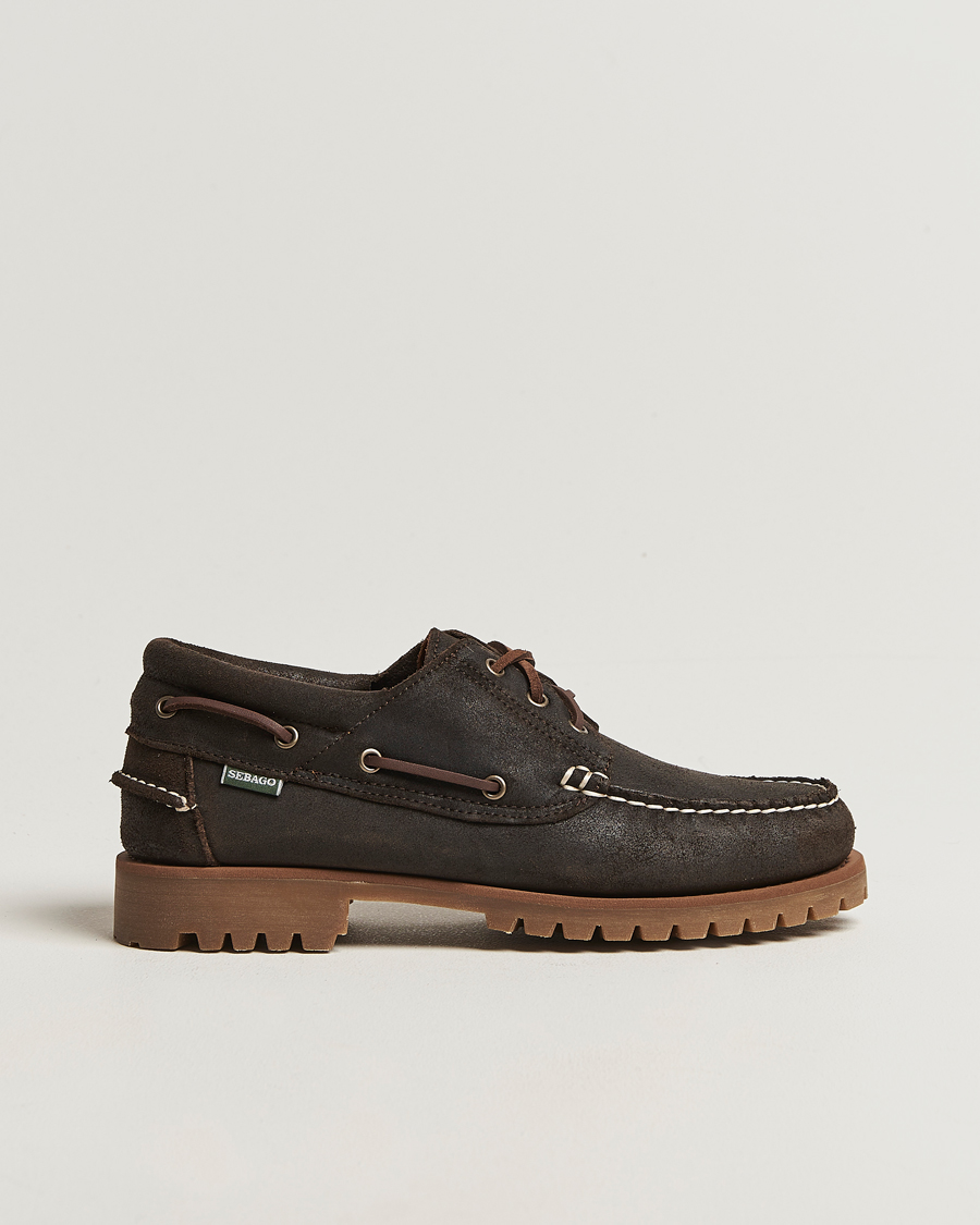 Herr | Loafers | Sebago | Acadia Waxed Suede Loafer Dark Brown