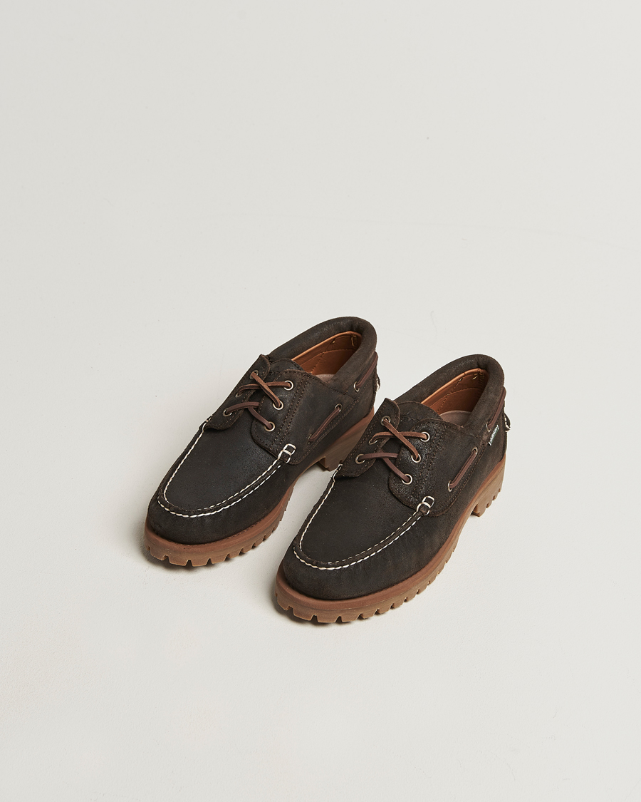 Herr | Loafers | Sebago | Acadia Waxed Suede Loafer Dark Brown