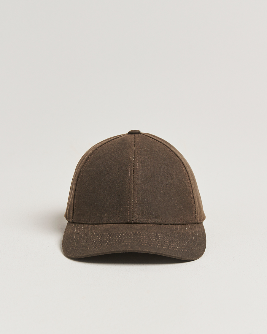 Herr | Hattar & kepsar | Varsity Headwear | Oilskin Baseball Cap Chestnut Brown