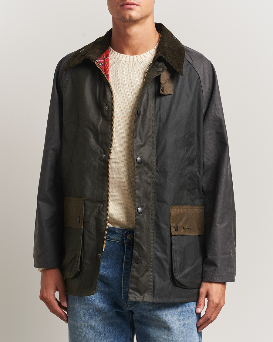 Herr | Jackor | Barbour Heritage | Patchwork Oversize Bedale Wax Jacket Sage Multi