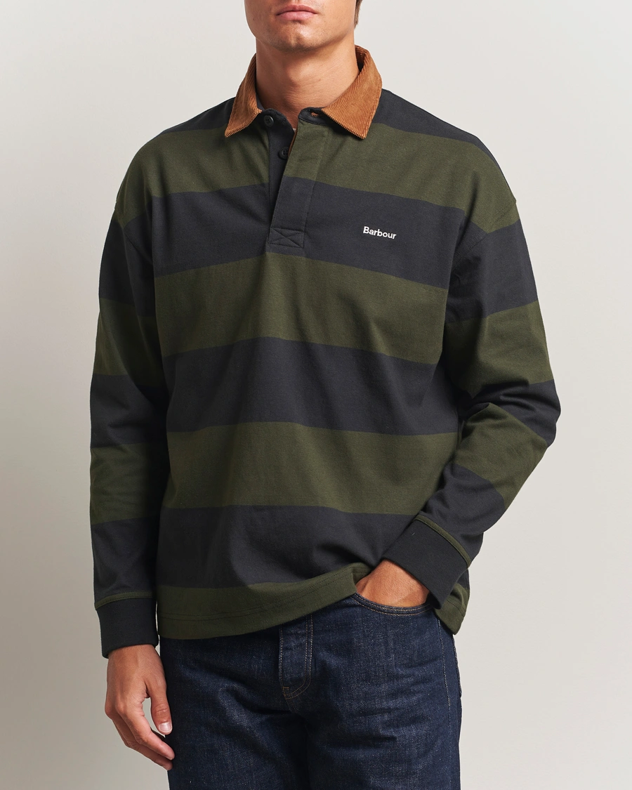 Herr | Tröjor | Barbour Heritage | Newclose Rugby Shirt Black