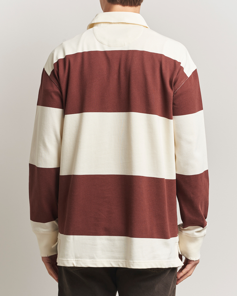 Herr | Tröjor | GANT 240 Mulberry Street | Block Stripe Heavy Rugger Mahogany Brown/White
