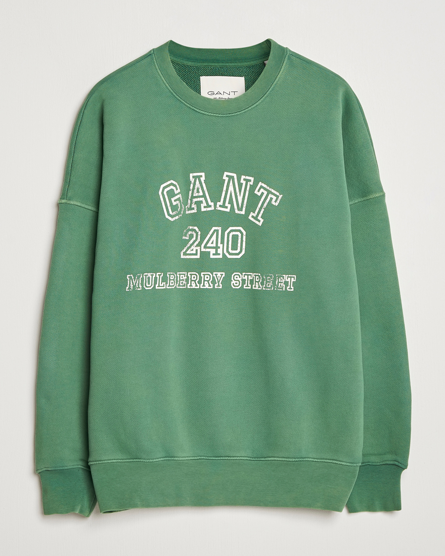Herr | Tröjor | GANT 240 Mulberry Street | Vintage Graphic Crew Neck Sweatshirts Forest Green