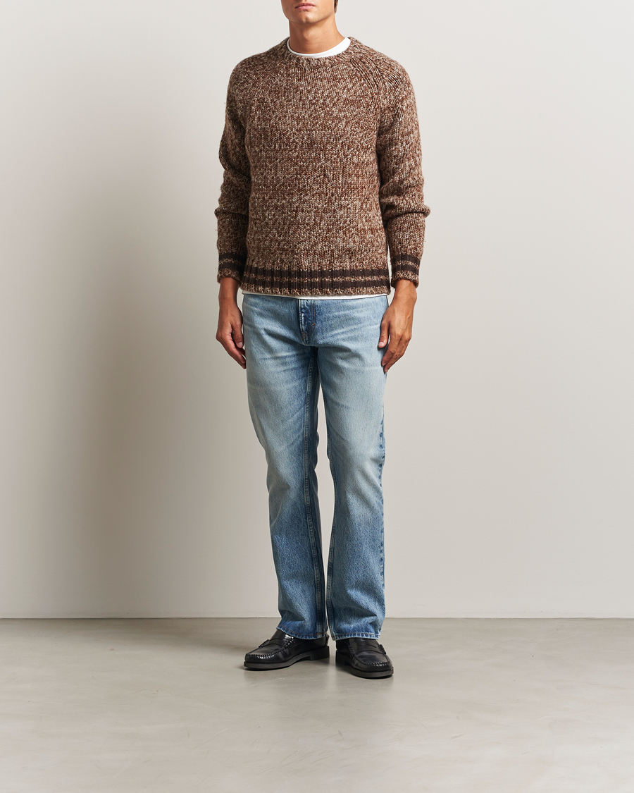 Herr | Tröjor | GANT 240 Mulberry Street | Wool Heavy Knitted Sweater Light Brown Melange