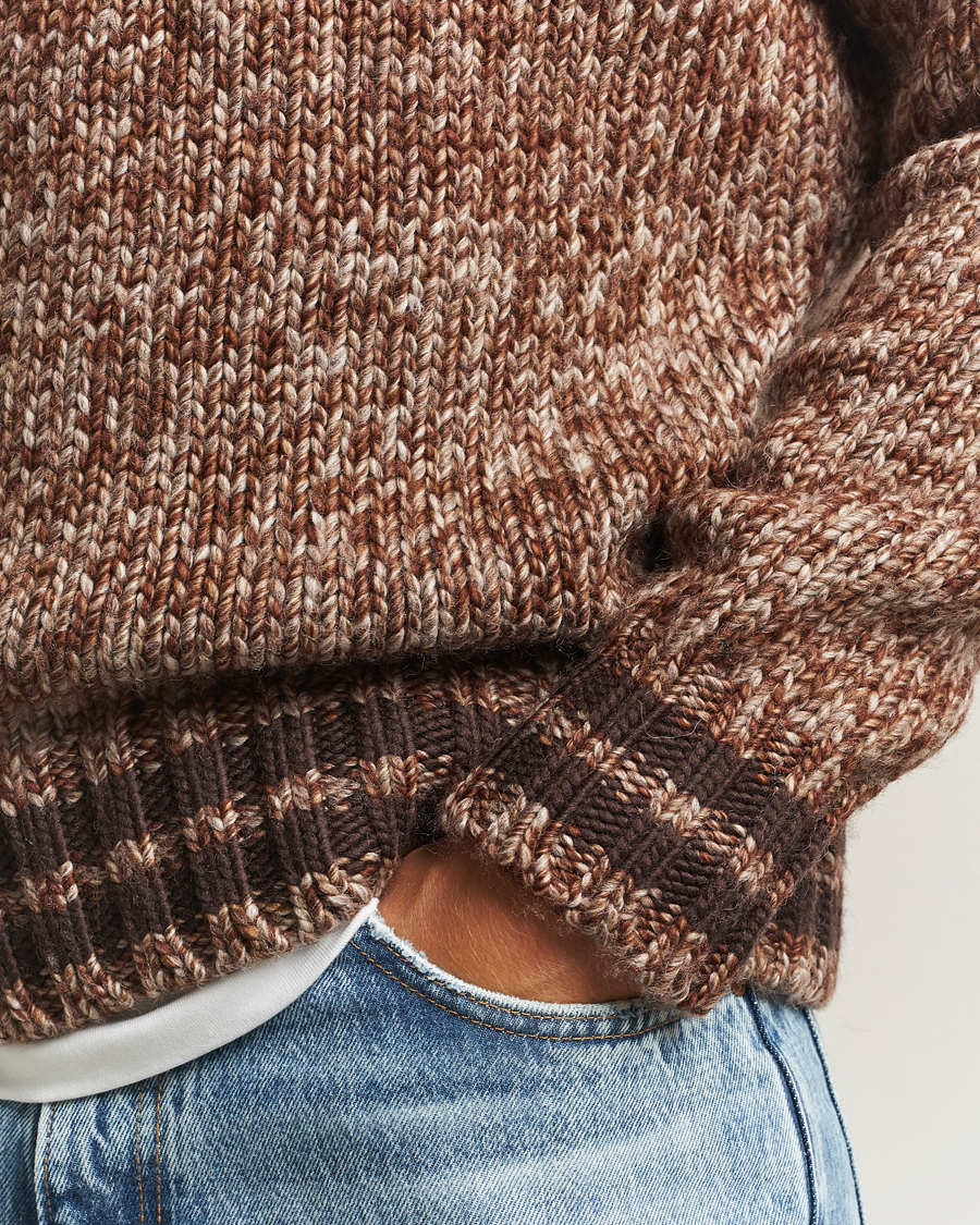 Herr | Tröjor | GANT 240 Mulberry Street | Wool Heavy Knitted Sweater Light Brown Melange