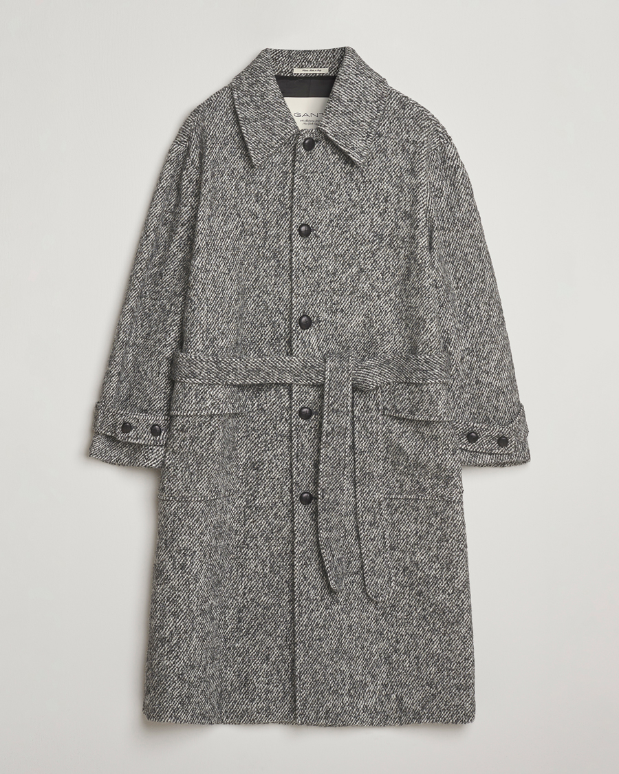 Herr | Jackor | GANT 240 Mulberry Street | Tweed Wool Coat Black