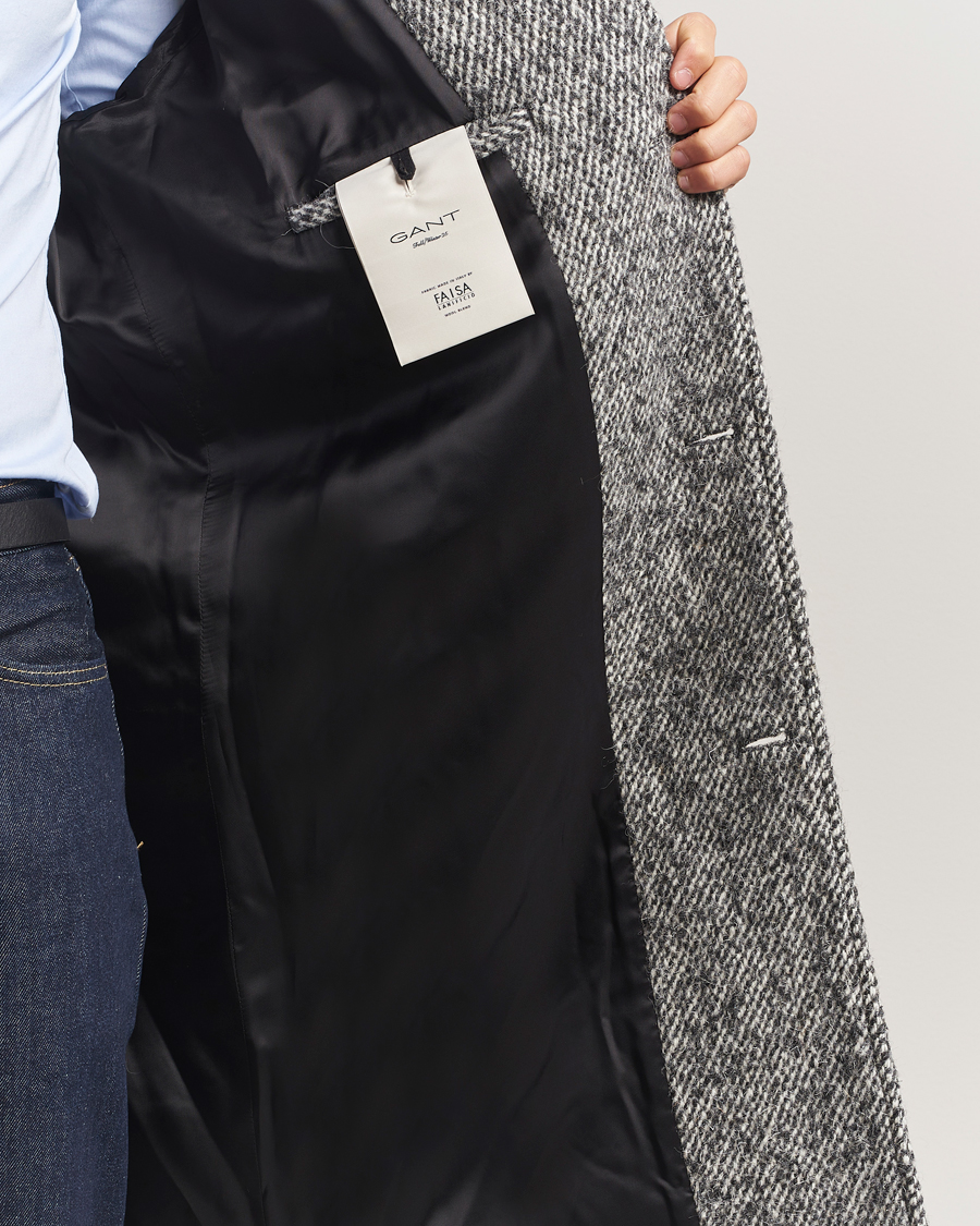 Herr | Jackor | GANT 240 Mulberry Street | Tweed Wool Coat Black