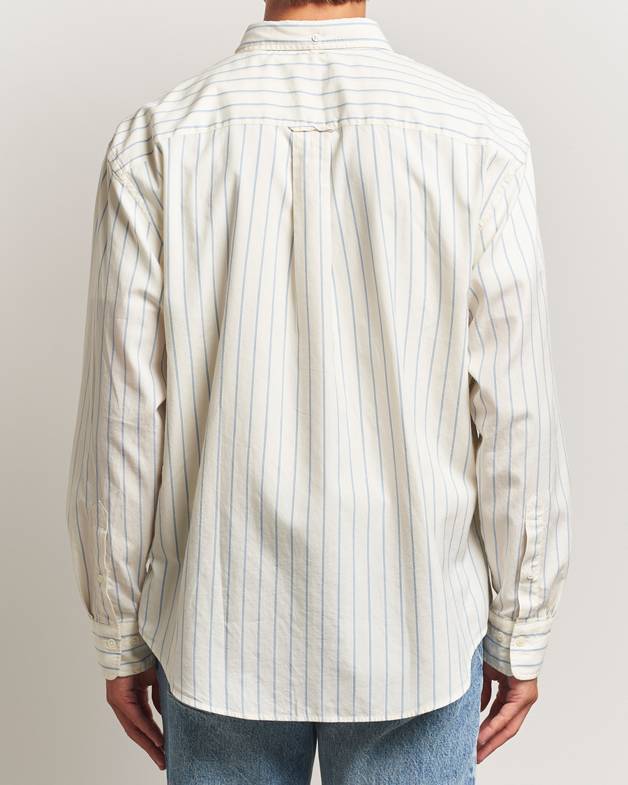 Herr | Skjortor | GANT 240 Mulberry Street | Relaxed Fit Luxury Striped Oxford Shirt Cream