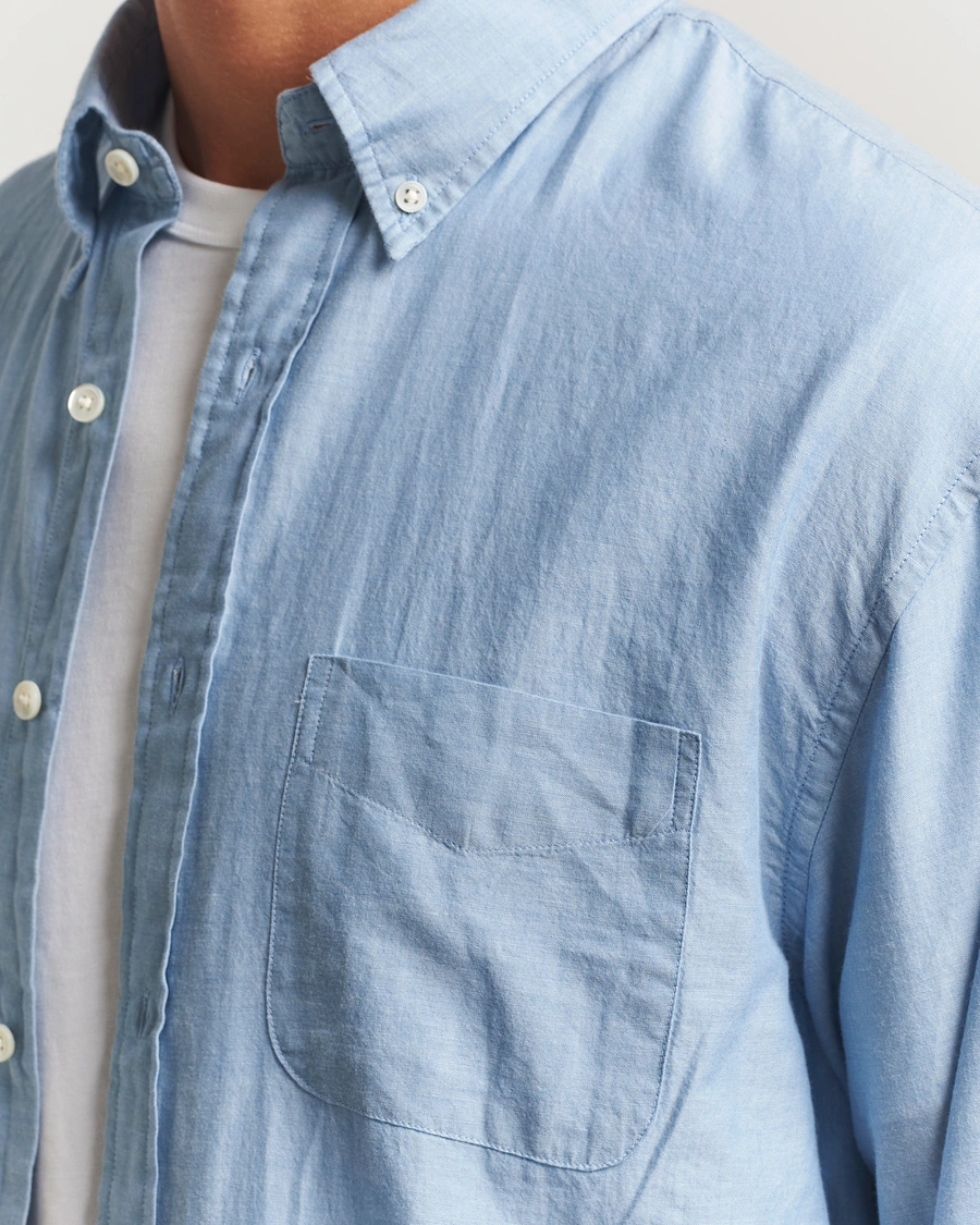 Herr | Skjortor | GANT 240 Mulberry Street | Relaxed Fit Chambray Shirt Light Indigo