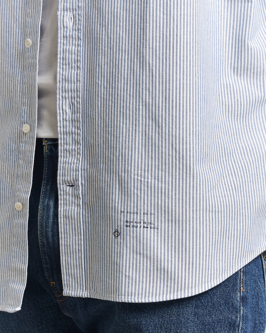 Herr | Skjortor | GANT 240 Mulberry Street | Relaxed Fit US Striped Oxford Shirt Blue Water